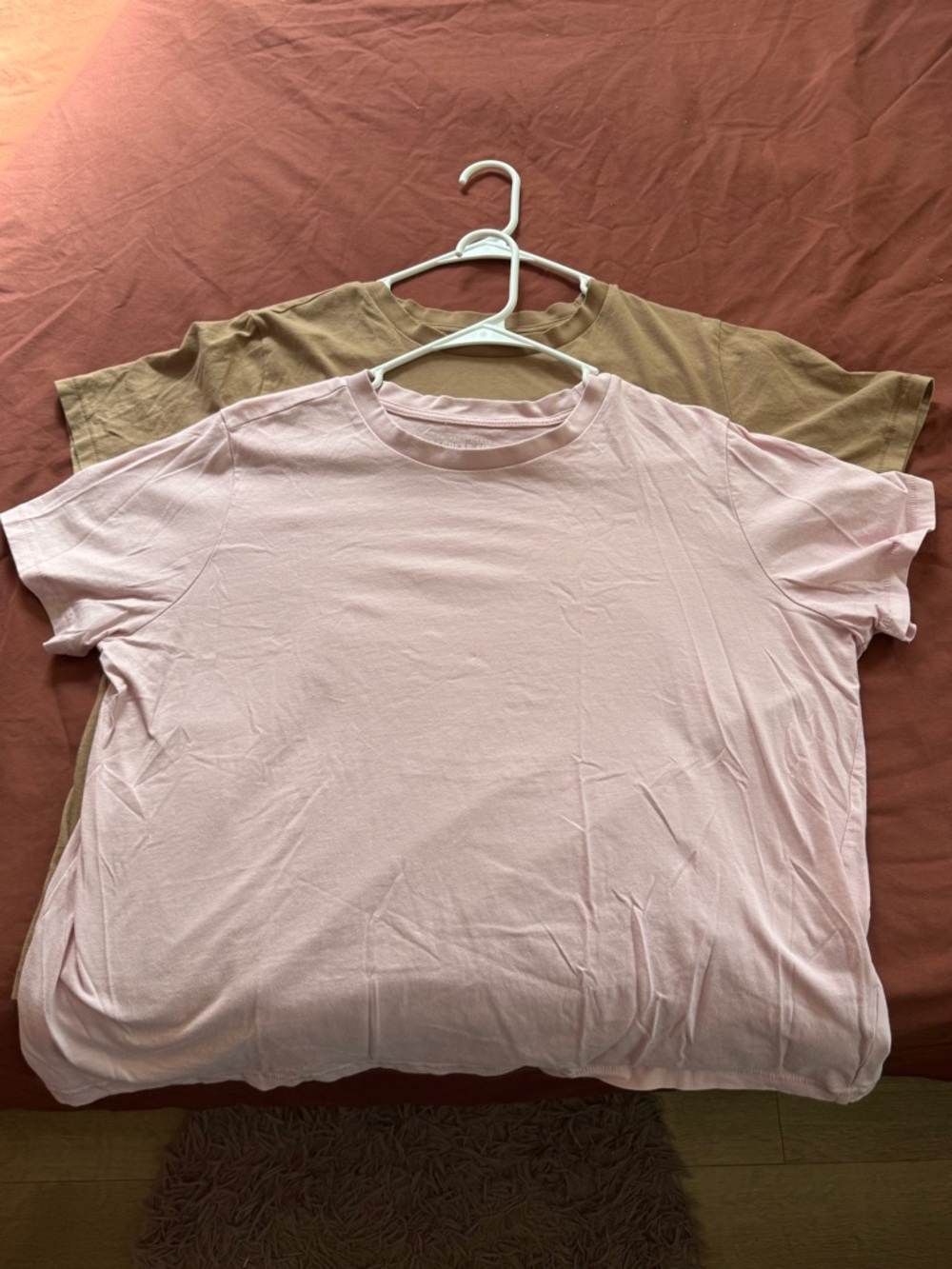 Primark Pink & Taupe Basic Crew Neck Tee Set